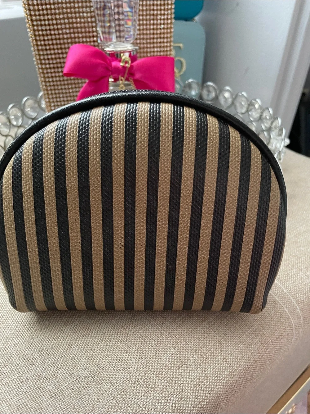 ✨🖤Striped Black & Tan Travel Pouch Set - 3 Piece🖤✨NEW